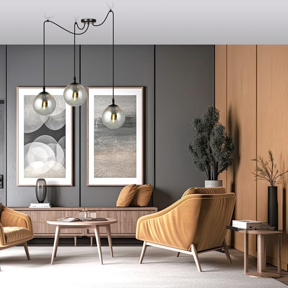 Lampa Wisząca GIGI 3 Czarny/Grafitowy