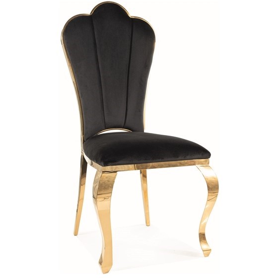 Krzesło QUEEN Velvet Złoty/Czarny Bluvel 19