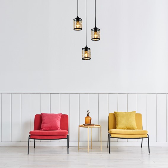 Lampa Wisząca ERICO 3P Czarny/Złoty