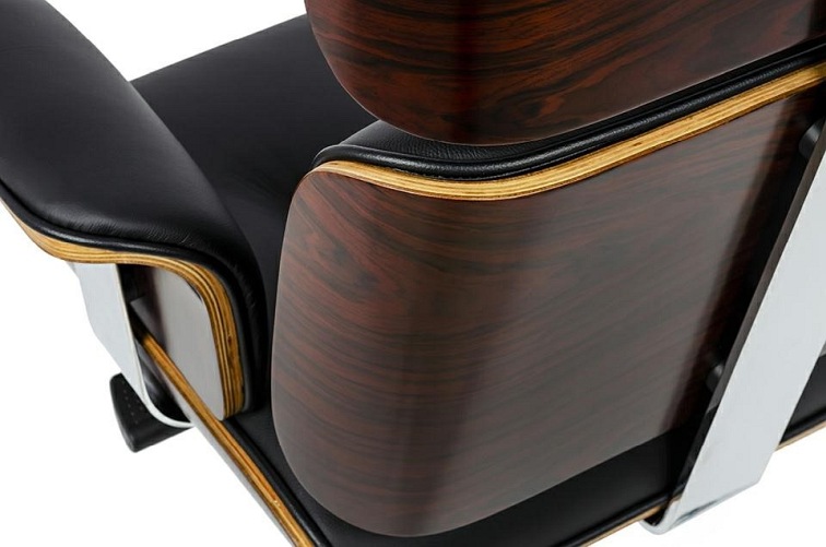 Fotel biurowy LOUNGE BUSINESS Czarny Skóra Naturalna Sklejka Rózana