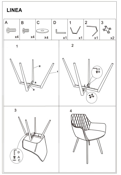 Krzesło LINEA Velvet Czarny/Zielony