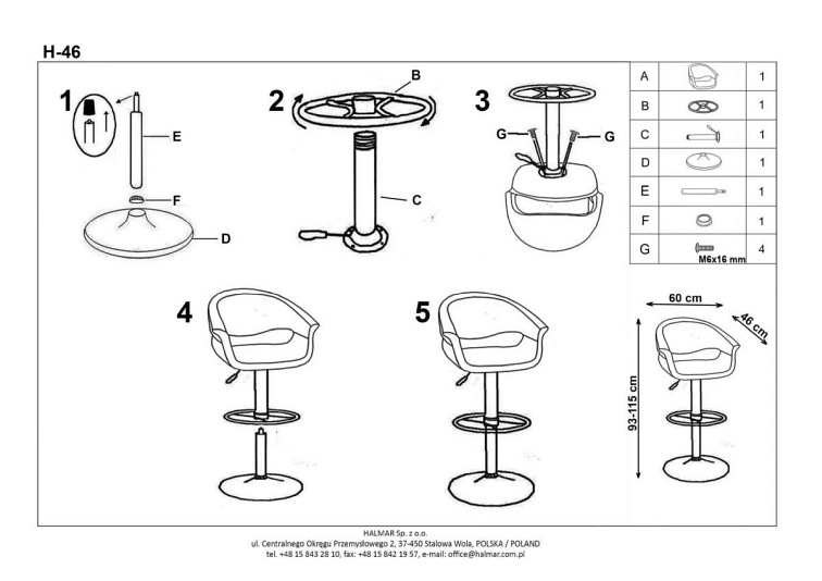 H46 hoker biało-czarny