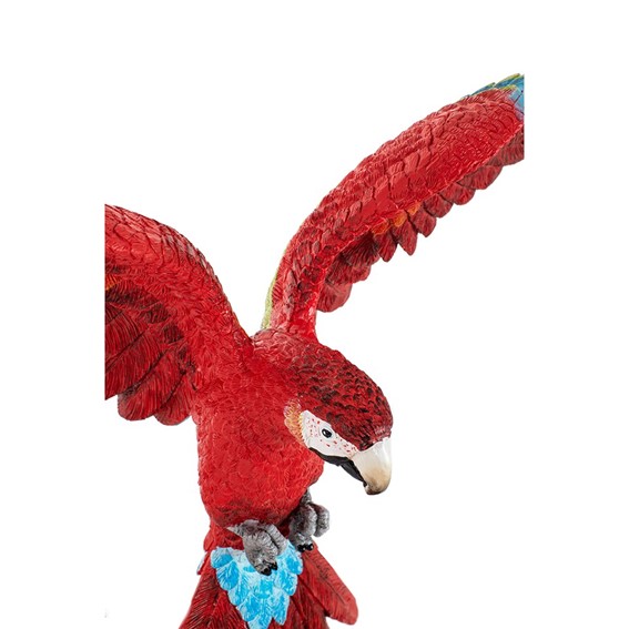 Dekoracja PAPUGA ROZŁOŻONE SKRZYDŁA 52x61cm Czerwony/Niebieski