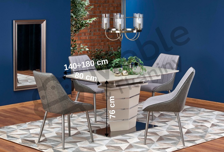 Stół Rozkładany SORENTO (180-140)x80 Beżowy Mat