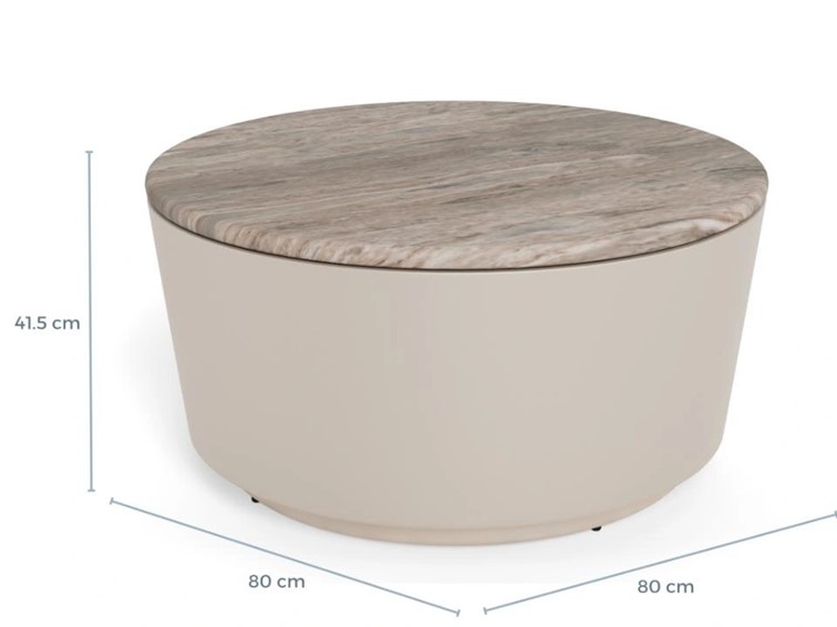 Stolik CANGAS fi80 Marmur/Szary