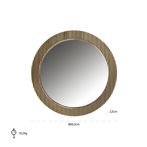 Lustro IRONVILLE 86 fi86,5 Czarny/Złoty