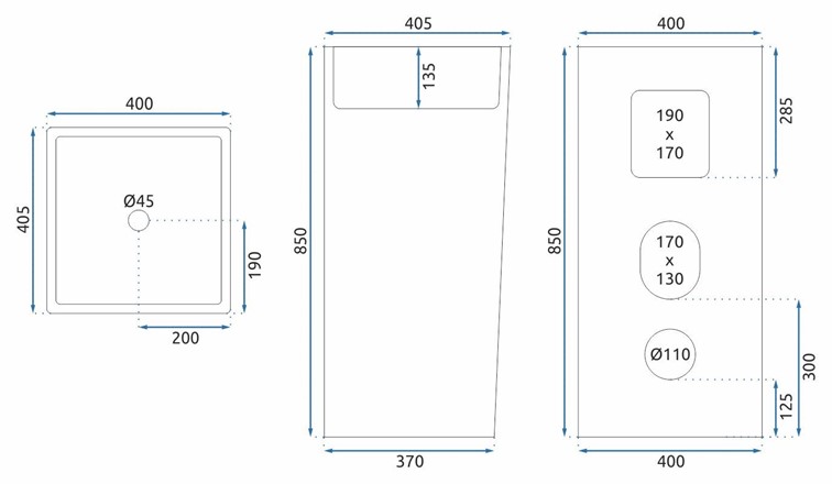 Umywalka Wolnostojąca HOLLY Biały