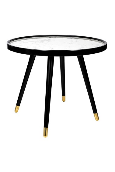 Stolik Padrino 59x59x50 Biały/Czarny