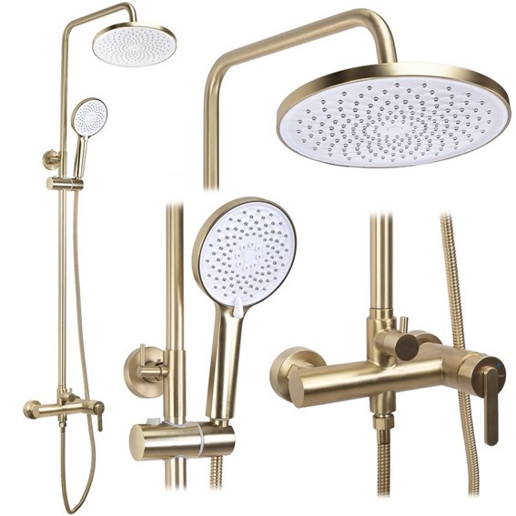 Zestaw Natryskowy ONTARIO Złoty Szczotkowany