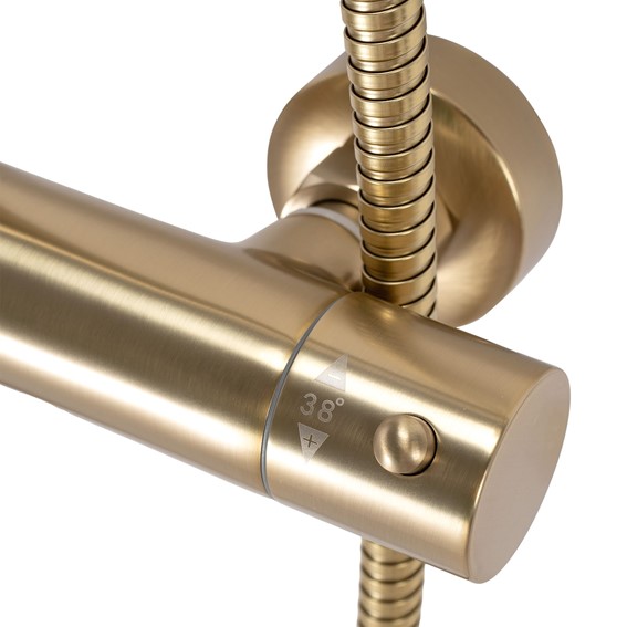 Zestaw Natryskowy PAROT z Termostatem Złoty Szczotkowany