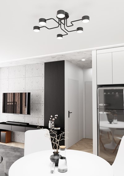 Lampa Sufitowa KURAGE 6 Czarny