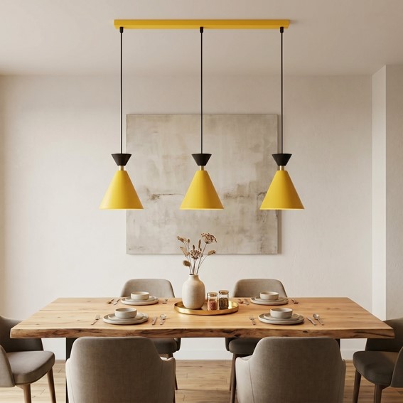 Lampa Wisząca KLEVER 3 Pomarańczowy/Czarny
