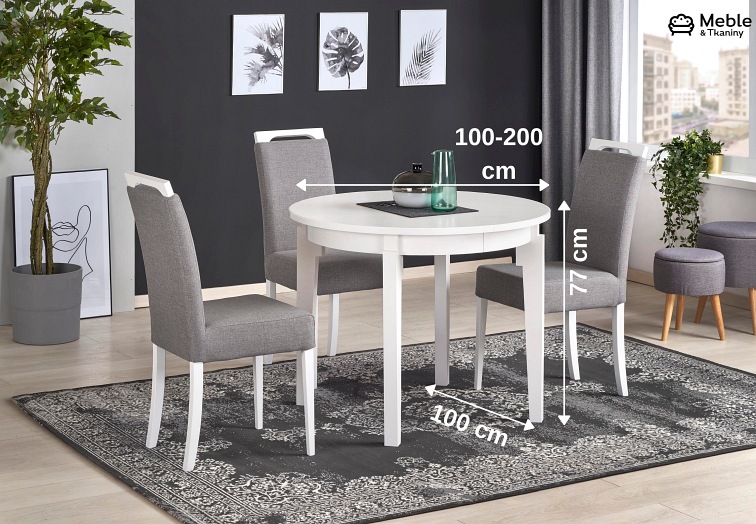 Stół Rozkładany SORBUS (100-200)x100 Biały