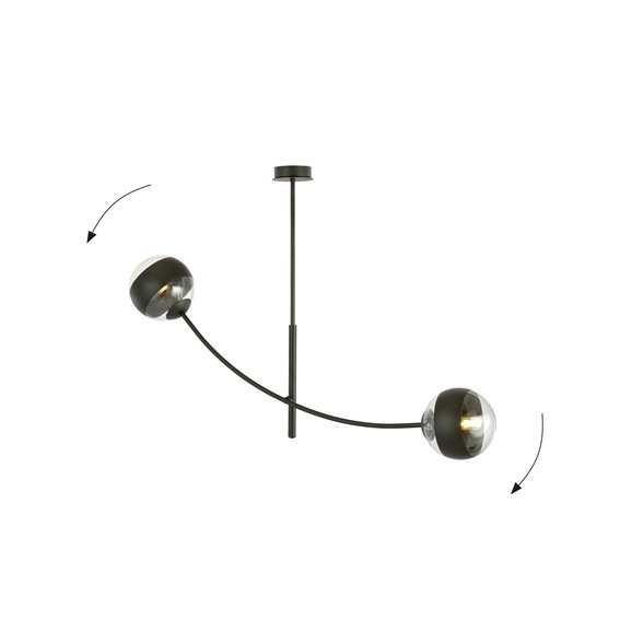 Lampa Wisząca HUNTER 2 STRIPE Czarny
