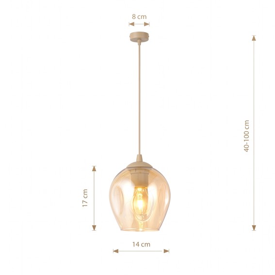 Lampa Wisząca ISTAR 1 Beżowy/Miodowy