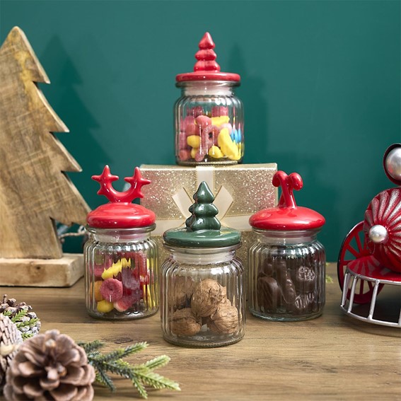 Słoik z Pokrywką w Kształcie Lasek Czerwonych