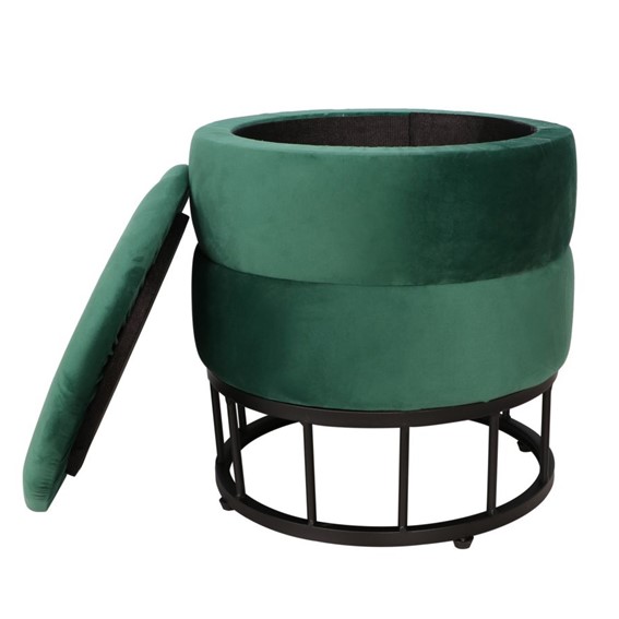 Pufa Velvet P3-FX (B) Zielony/Czarny