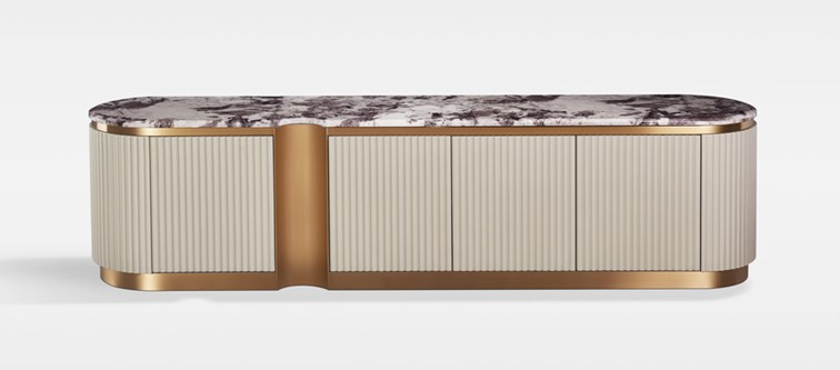 Komoda RTV STILIG ST916B Beż/Złoty