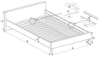 ANNABEL 160 łóżko z funkcją pojemnika popiel