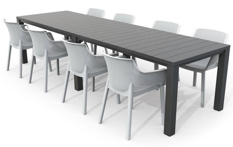 Podwójny Stół Ogrodowy Julie 295x90 Czarny