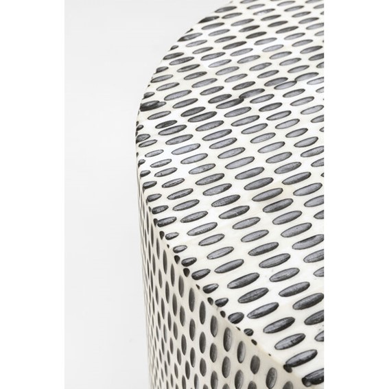 Stolik PIANO Fi36cm Biały/Czarny