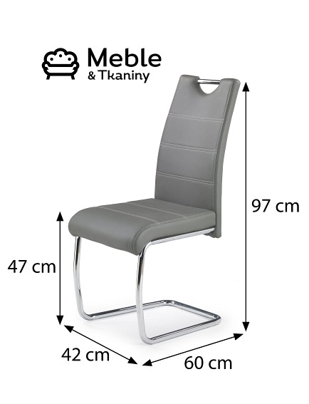 Krzesło K211 Chrom/Popiel Ekoskóra
