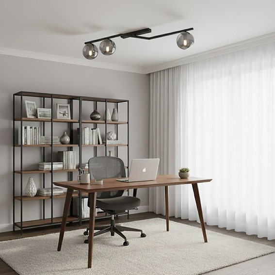 Lampa Sufitowa NATON 3 Czarny/Grafitowy