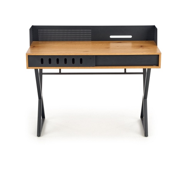 Biurko B43 Dąb Złoty/Czarny