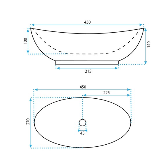 Umywalka Nablatowa KATE 45 Biały