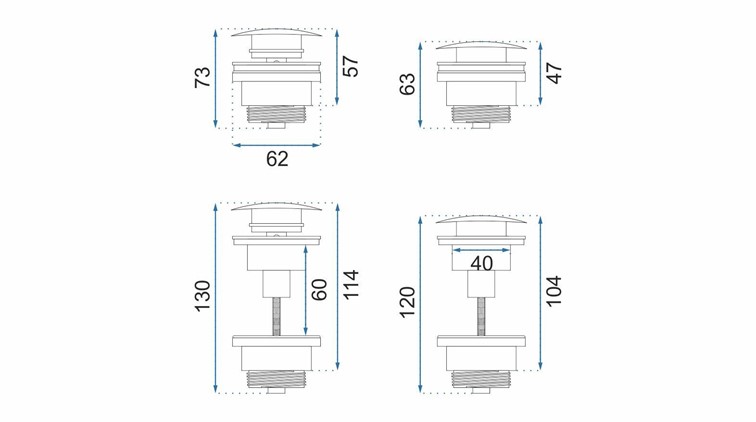 Korek KLIK-KLAK Uniwersalny Czarny Metaliczny