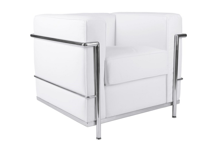 Fotel Kubik 68x75x67 Biała Skóra