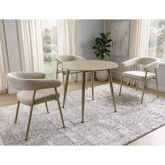 Stół RION Fi90cm Beż Mat/Kaszmir