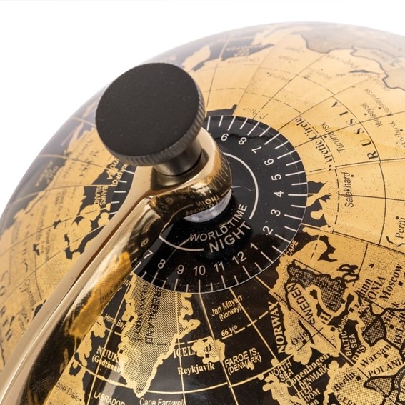 Dekoracja Globus JILLY Czarno/Złoty