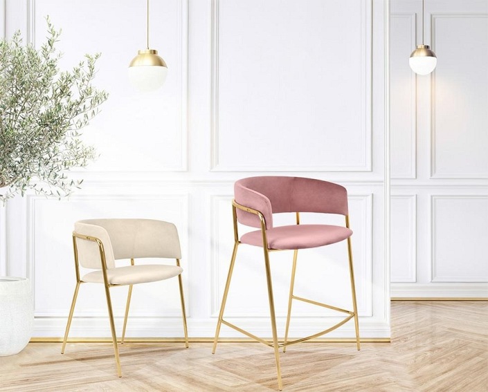 Krzesło Barowe DELTA Różowy