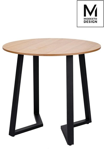 Stół Okrągły MODESTO TAVOLO fi80 Dąb/Czarny