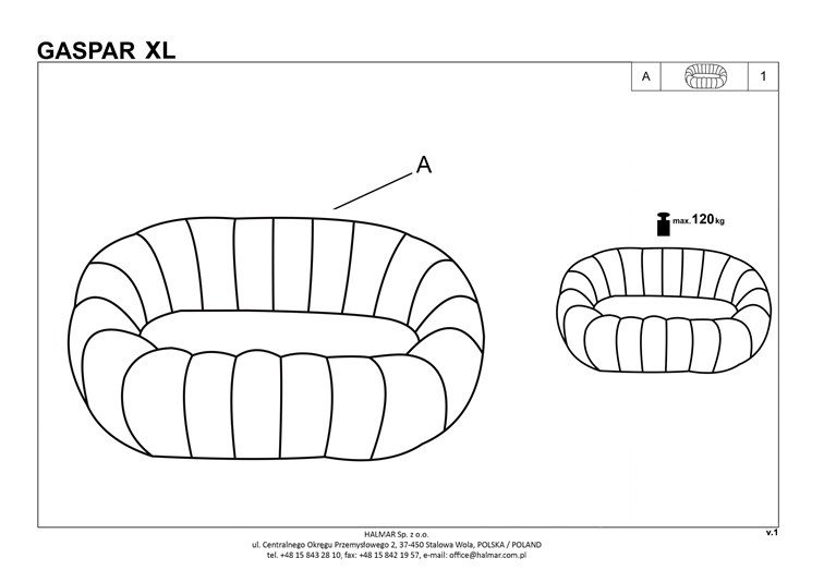 Fotel Wypoczynkowy GASPAR XL Kremowy