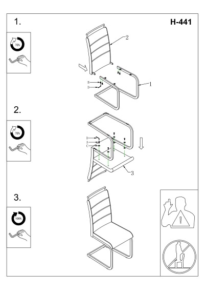 Krzesło H441 Chrom/Czarny/Biały Ekoskóra