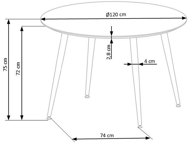 Stół Okrągły EMBOS fi120 Czarny/Złoty
