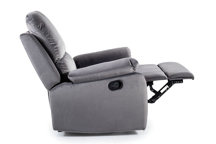 Fotel Rozkładany SPENCER 1 Velvet Szary Bluvel 14