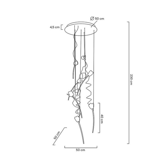 Lampa Wisząca TULIPPE 7 DISC Złoty