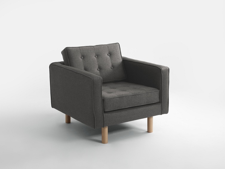 Fotel Topic Wood 84x88x80 Stalowy/Naturalny