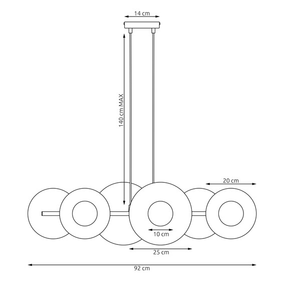 Lampa Wisząca UMBRA 6 Biały/Opal