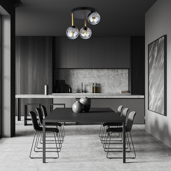 Lampa Sufitowa DOLCE 3 Czarny/Grafitowy