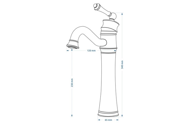 Bateria Umywalkowa Wysoka VINTAGE Czarny Przecierany