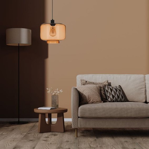 Lampa Wisząca MARIDEI 1B Czarny/Brązowy