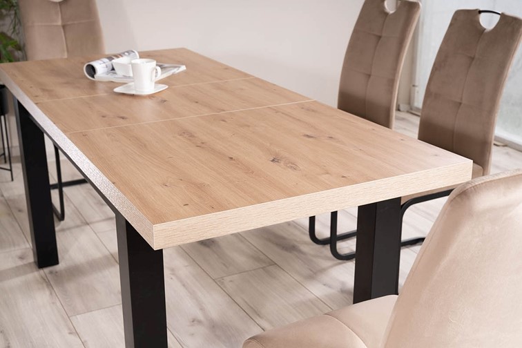 Stół Rozkładany PRESTO (140-218)x80 Czarny/Dąb Artisan