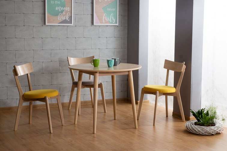 Stół Okrągły NELSON fi90 Dąb Miodowy