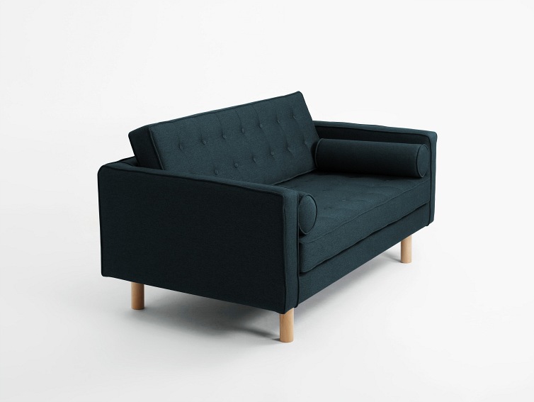 Sofa 2 os. Topic Wood 162x88x80 Głębia Oceanu/Naturalny