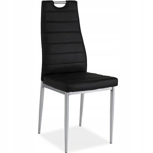 Krzesło H260 Ekoskóra Chrom/Czarny