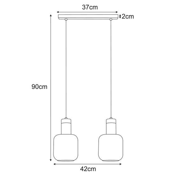 Lampa Wisząca DENIS K-5261 Czarny/Grafitowy